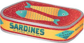 Vibrant Handdrawn Sardine Tin Can